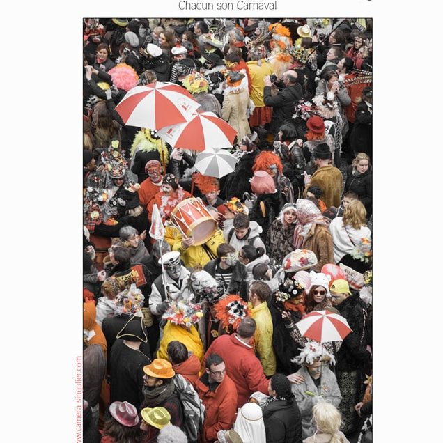 Affiche de l'exposition voies off à Arles 2017, de Vincent AGLIETTI. Carnaval de Dunkerque" a Chacun son Carnaval "