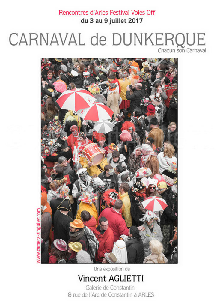 Affiche de l’exposition Chacun son Carnaval de Vincent Aglietti aux Voies Off d’Arles en 2017