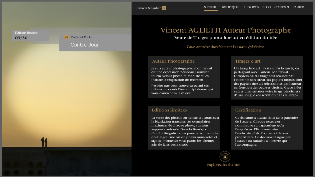 Premiers essais de la nouvelle version du site Camera Singulier
